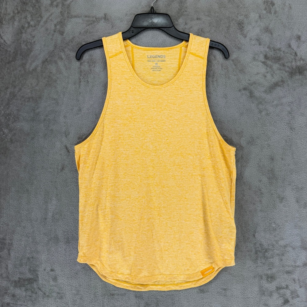 Legends Tank Top Mens Medium Enzo Heathered Yellow Athletic EUC
